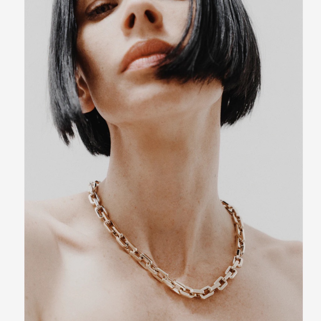 Eddie Borgo 12 Karat Gold Plated Supra Chain Link Necklace 199$